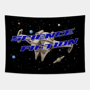 Science Fiction Spaceship Planet Tapestry