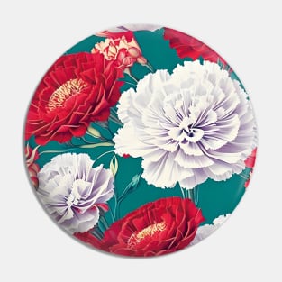 Red White Carnation Fantasy Pin