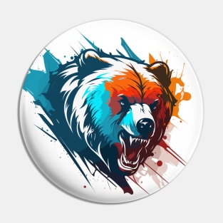 Graffiti Paint Grizzly Bear Creative Pin