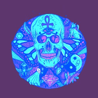 Blue Skull Circle of Humanity T-Shirt