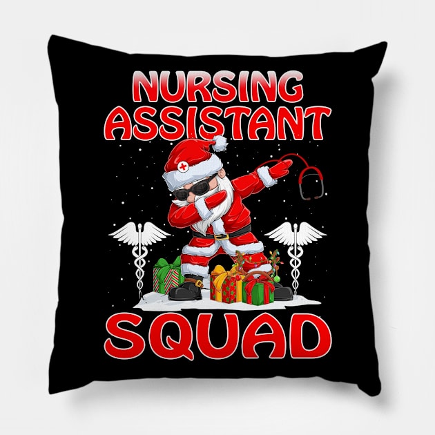 Christmas Nursing Assistant Squad Reindeer Pajama Dabing Santa Pillow by intelus