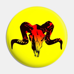 Goat Skull (Red-Yellow) Pin