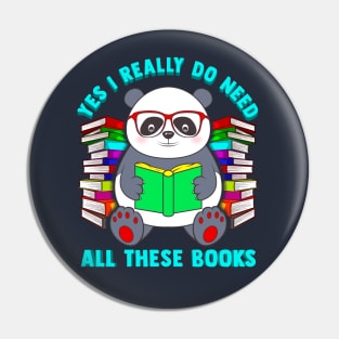 Panda Yes I Really Do Need All These Books Pin