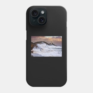 Storm Ophelia at Mumbles Lighthouse Phone Case