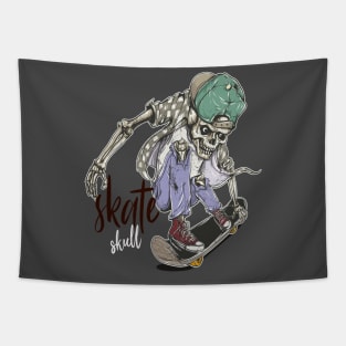 Skul Skateboard Style Art Tapestry