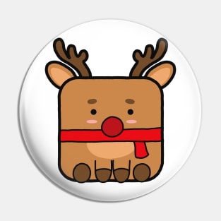 Kawaii Square Christmas Deer Pin