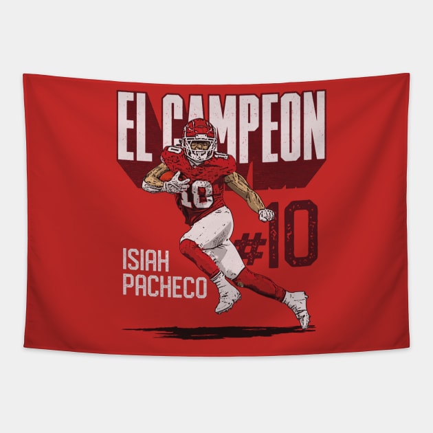 Isiah Pacheco Kansas City El Campeon Tapestry by ganisfarhan