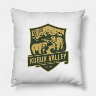 Kobuk Valley National Park Wildlife Emblem Pillow
