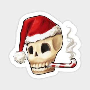 Santa Klaus skull smoking candy cane Magnet