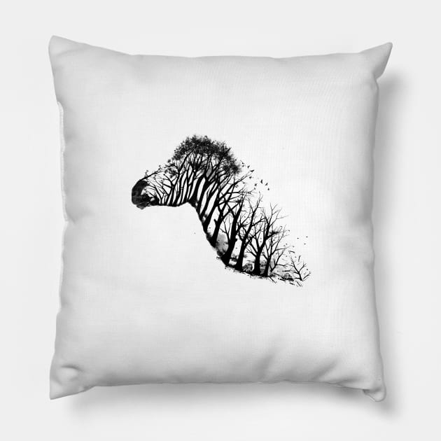 Wild Zebra Pillow by DANDINGEROZZ