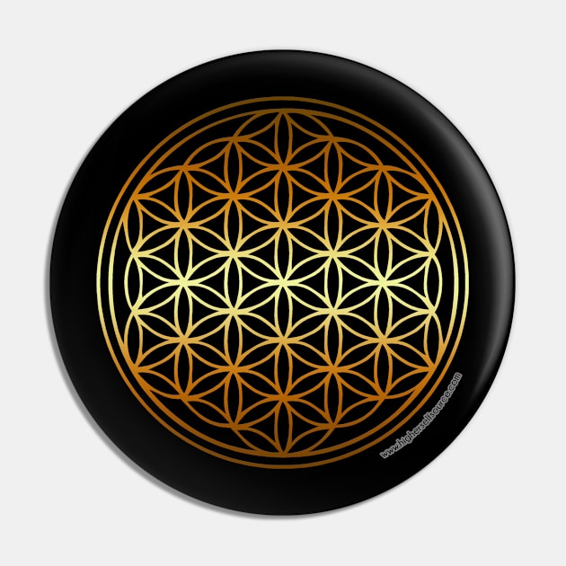 Golden Flower of Life Pin by HigherSelfSource