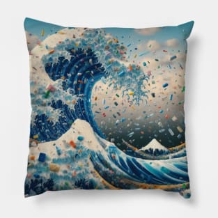 Great Wave off Plastic Pillow