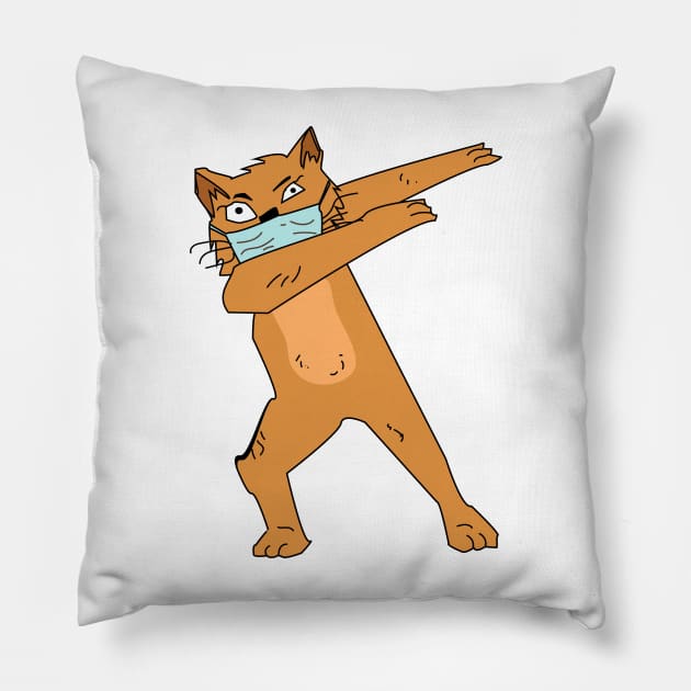 Cat dabbing move Pillow by Shadowbyte91