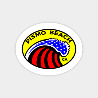 Pismo Beach California Surfing Surf Patriotic Wave Magnet