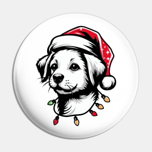 Adorable Dog Christmas Lights Santa Hat Pin