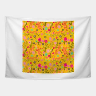 Yellow ditsy floral Tapestry