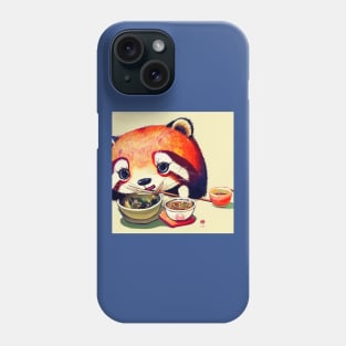 Kawaii Red Panda Eating Ramen Phone Case