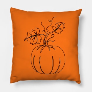 Continuous Line Drawing Pumpking Pillow