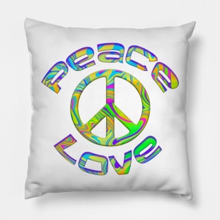 Retro Tie Dye Peace & Love with Peace Symbol Pillow