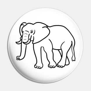 Stick figure elephant Pin