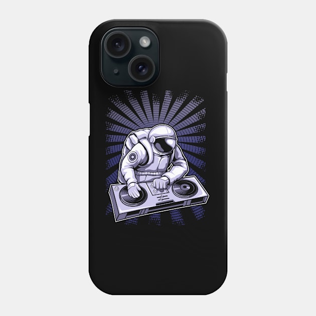 Astronaut Playing DJ Music Phone Case by Ken Asahvey