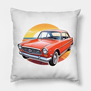 Vibrant Vector Art: Isometric Sunrise Backdrop in Graphic Design (328) Pillow