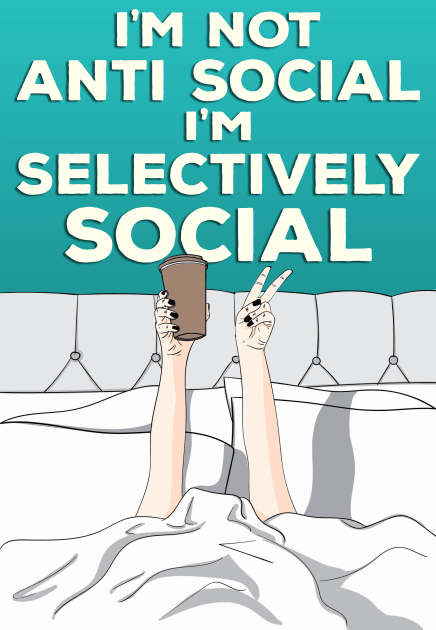 Not Anti Social I'm Selectively social Kids T-Shirt by Ashley-Bee