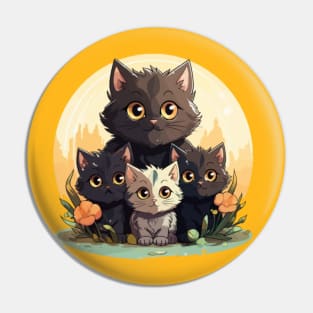 Cats and flowers Pin