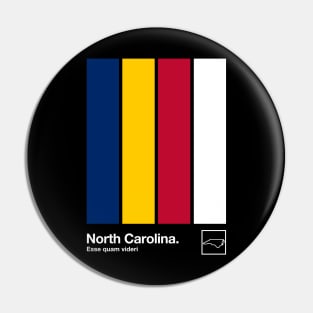 North Carolina State Flag // Original Minimalist Artwork Poster Design Pin