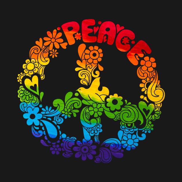 Hippie Peace Sign Lgbt Flag Rainbow TShirt Gay Lesbian Flags by Kaileymahoney