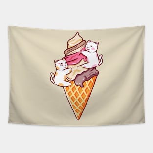 Cute Cat Ice Cream Tapestry