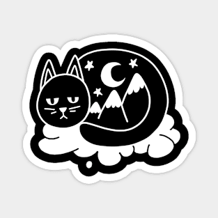 Black Cat Nature Night Magnet