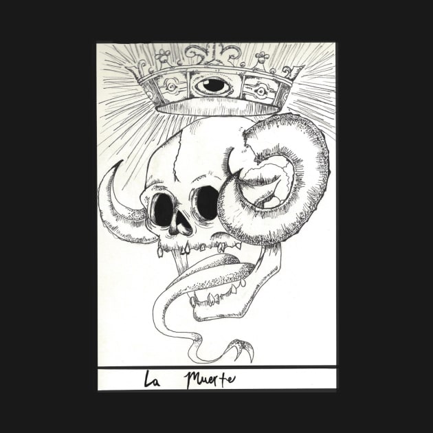 "La Muerte" black on white design by tombofmorneth