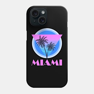 Vintage Miami Florida Palm Tree Sunset Graphic Cool Beach Phone Case