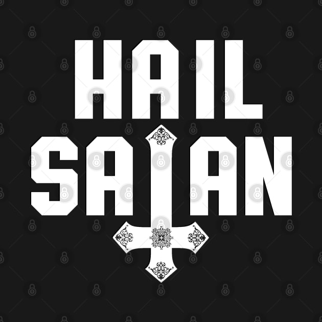 Hail Satan | White on Black | Satanic by WearSatan