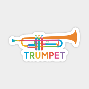 Vibrant Trumpet in Rainbow Colors Magnet