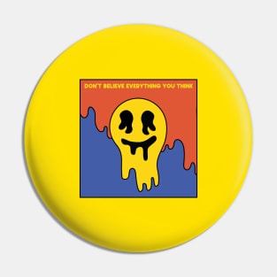 Creepy smile face emoji Pin