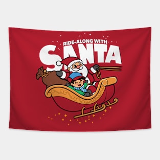 Ride-along With Santa Claus Cute Original Christmas Winter Sleigh Tapestry