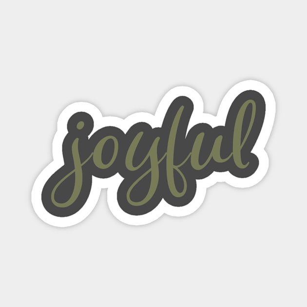 Joyful Olive Green Script Christmas Holiday Wish Magnet by OneLook