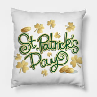Awesome golden leaf st patricks day Pillow