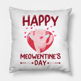 Valentines Day Happy Meowentine's Day Cat Lover Pillow