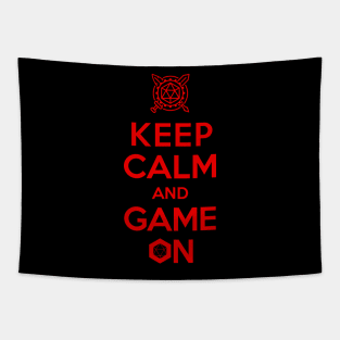 Rollplay Guild: Keep Calm and Game On (Black) Tapestry