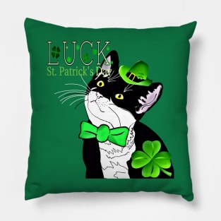 Happy St Patrick's Day from Cute Tuxedo Cat Copyright TeAnne Pillow