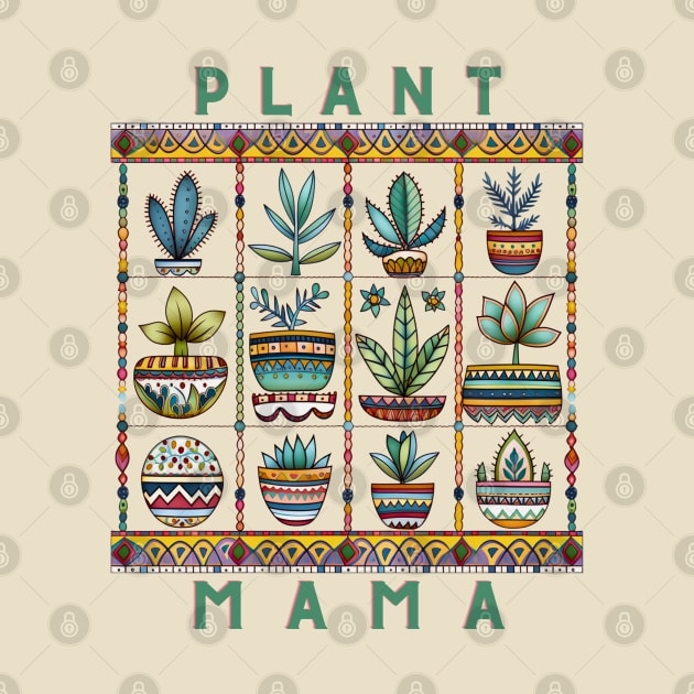 Boho Plant Mama Succulent Plants by AI Art Originals