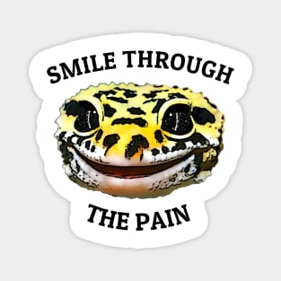 Leopard Gecko Smile Through the Pain Funny Pet Lizard Lover Magnet