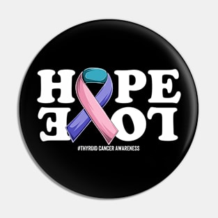 Thyroid Cancer Support Blue Pink teal  Ribbon Support Thyroid Cancer awareness Pin