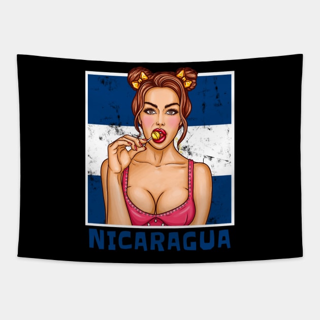 Proud Nicaragua Flag, Nicaragua gift heritage, Nicaraguan girl Boy Friend Nicaraguaense Tapestry by JayD World