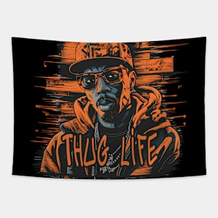 Urban Style Thug Life Design with Black Men Tapestry