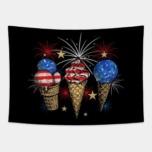 Fourth Of July Patriotic Ice Cream Tapestry