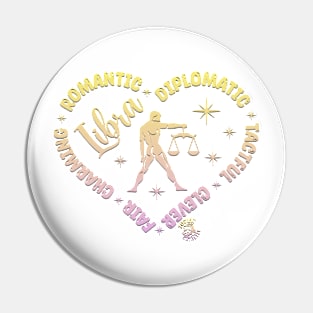 Libra Zodiac Tshirt Pin